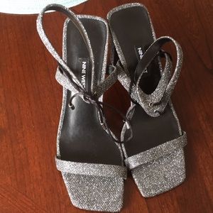 Silver glittery heels